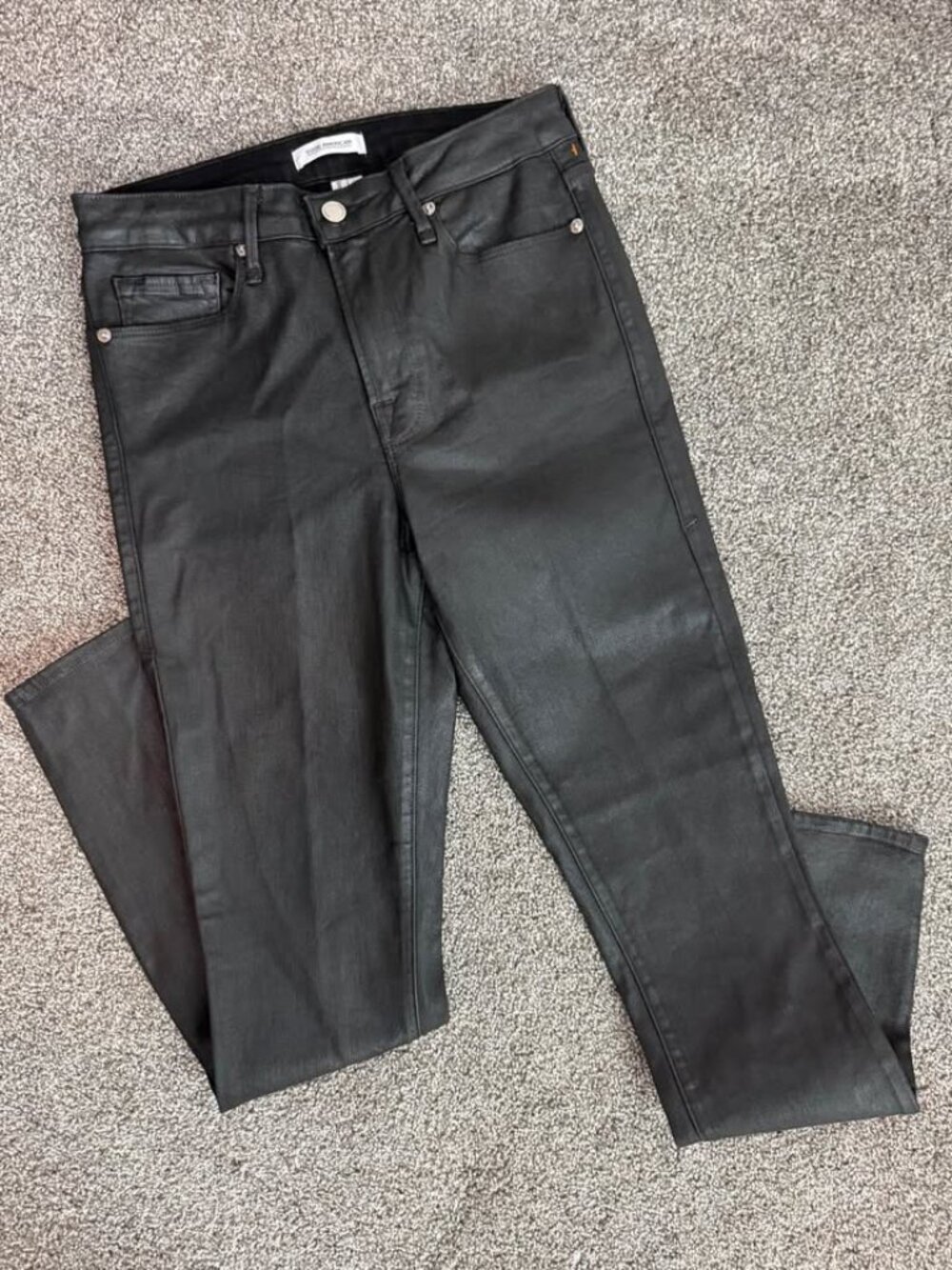 Good American brushed wax coated pants size 6